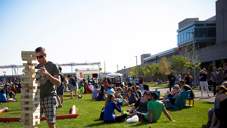 A visit to outdoor event space, The Lawn on D, is a popular activity for Boston locals and visitors alike. // © 2015 The Lawn on D