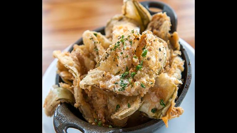Southern cuisine, including fried pickles from The Row Kitchen & Pub, is a strong reason to visit Nashville. // © 2015 Mark Edward Harris