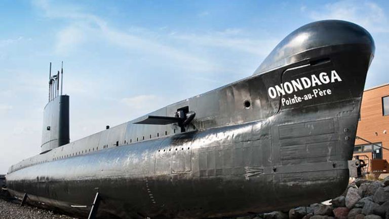 The submarine Onondaga at Pointe-au-Pere is open for tours and sleepovers. // (c) 2013 Mark Edard Harris