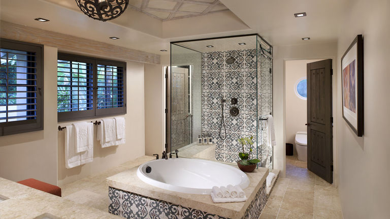 No detail was overlooked in the casitas’ oversize bathrooms.