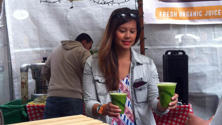 Living Greens made fresh, organic cold-pressed juice. // (c) Mindy Poder