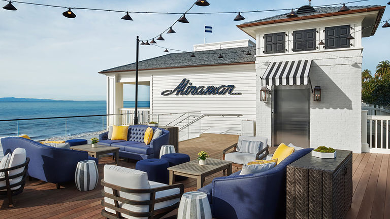 Miramar Beach Bar and Caruso’s Italian fine dining restaurant both feature ocean views.