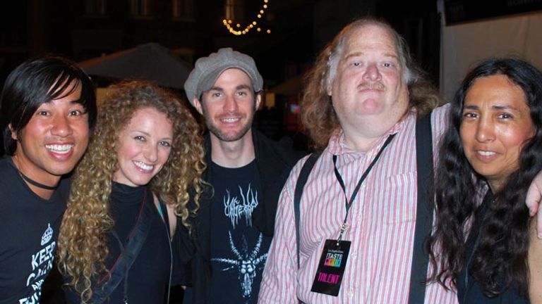 From left: Nguyen Tran (Starry Kitchen), Mindy Poder (TravelAge West), Craig Thornton (Wolvesmouth), Jonathan Gold (Los Angeles Times) and Laurie Ochoa (Los Angeles Times) // (c) 2013 Blessing Yen