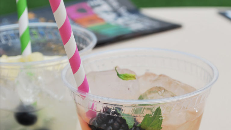 Among the most popular hard liquor vendors at The Taste is Veev, a brand of organic vodka. // © 2013 Blessing Yen