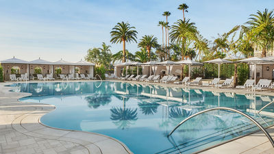 The Cabana Pool, was crafted with scalloped edges for a unique serpentine shape.