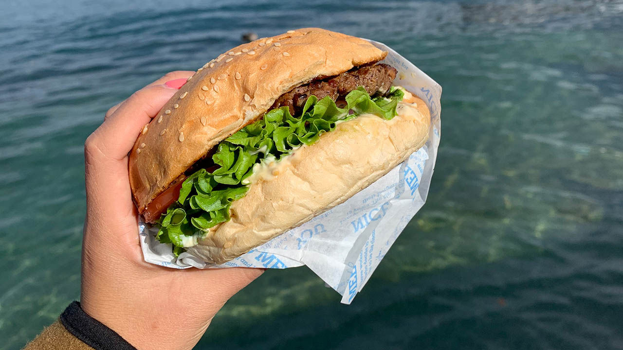 The Fergburger is the restaurant’s classic burger with New Zealand beef, lettuce, tomato, red onion, aioli, tomato relish and buns made in-house.