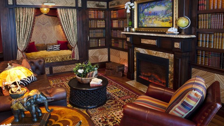 The Adventureland Suite features a master bedroom fashioned as a safari lodge.