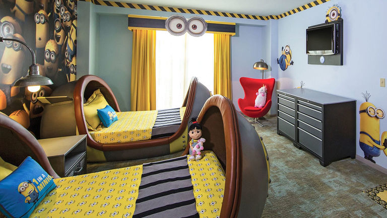 There’s a secret Minions lair hidden inside the Kids’ Suites at the Loews Portofino Bay Hotel.