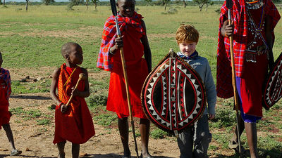 The Pittard children got to play with Maasai children on an Intrepid trip. // © 2016 Sarah Pittard