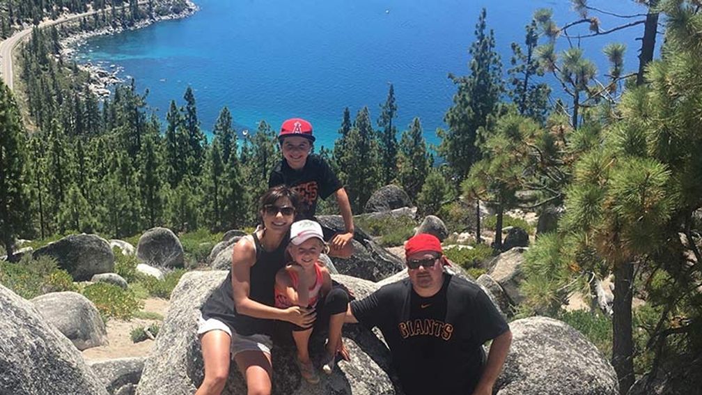 The writer with her family on their first trip to Lake Tahoe. // © 2016 Melanie Gravdal 2