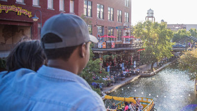 Take a water taxi down bricktown’s mile-long canal. // © 2017 Oklahoma City Convention and Visitors Bureau