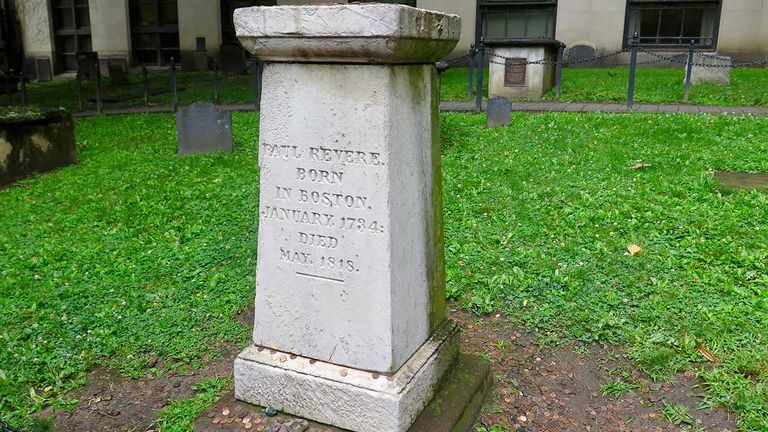 Paul Revere is one of the Revolutionary War patriots buried in the Granary Burying Ground.