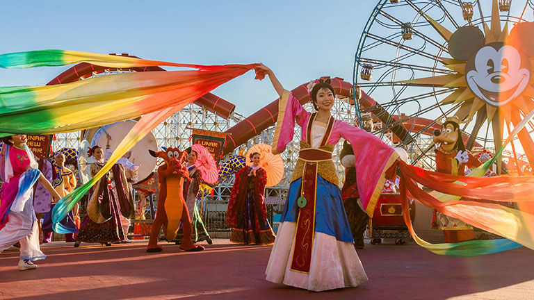 The highlight of the Lunar New Year festival is a processional featuring Mulan and Mushu.