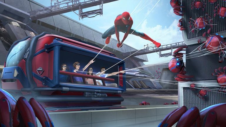 The Web-Slinger vehicle allows clients to sling webs like Spider-Man.