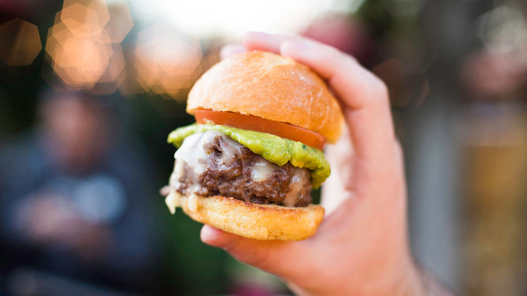 Last year's beef slider has been reimagined as an Impossible burger.