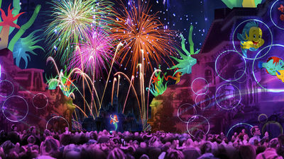 Disneyland's nightly firework show will get an upgrade as part of the park's 60th anniversary celebration, complete with vibrant projections on Main Street and other park areas.// © 2015 Disneyland Resort