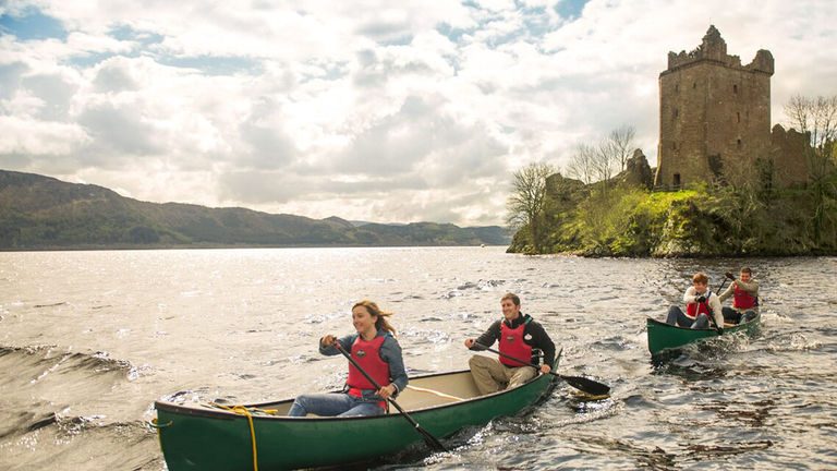 Teens will love the chance to canoe on Loch Ness in Scotland.