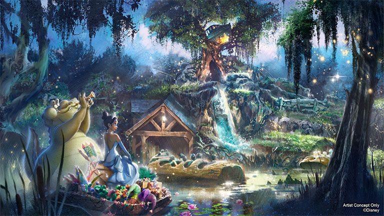 The inspiration for Splash Mountain’s new look is based on the 2009 film “The Princess and the Frog.”