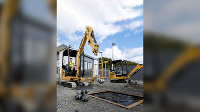 Kids can use real-life construction equipment.