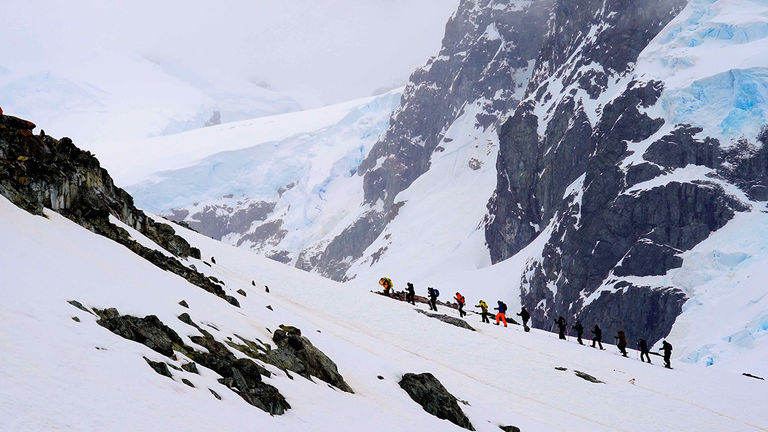 After overindulging in the ship’s culinary offerings, passengers were happy to exert themselves on several snowshoeing hikes.