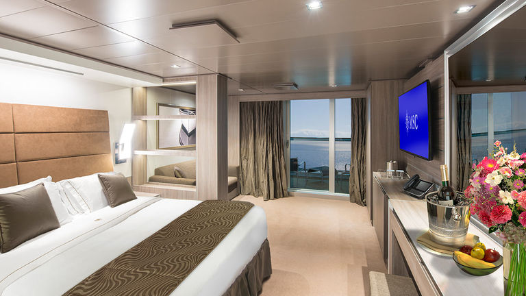 Seaside offers connecting staterooms for families.