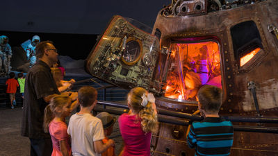 Space Center Houston’s Apollo 17 command module, which was the last crewed mission to the moon.