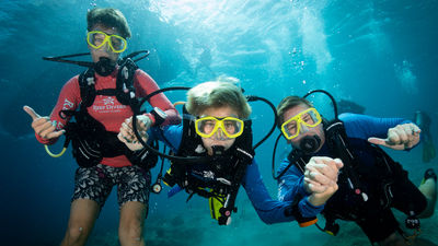 Families can receive PADI dive certification through Kids Sea Camps.
