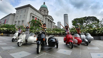 How to Tour Singapore in Vintage Vespa Sidecars