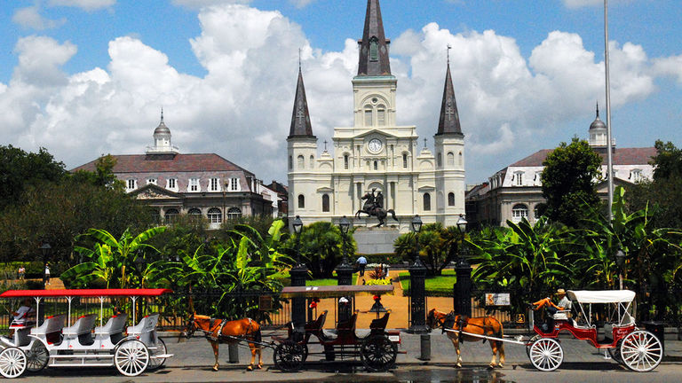 Jackson Square is in the heart of NOLA’s French Quarter.