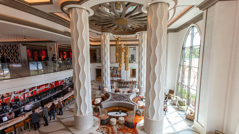 Disney’s Coronado Springs Resort’s Gran Destino Tower offers 545 rooms and the Spanish-influenced rooftop eatery, Toledo: Tapas, Steak and Seafood.