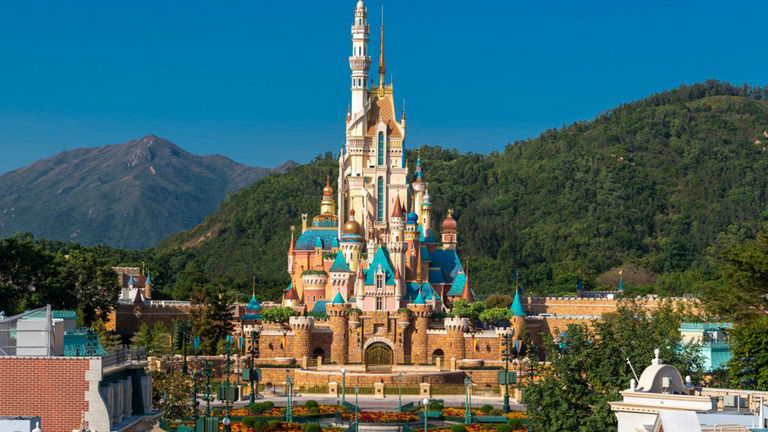 Hong Kong Disneyland’s Castle of Magical Dreams is inspired by the stories of 13 Disney princesses and queens.