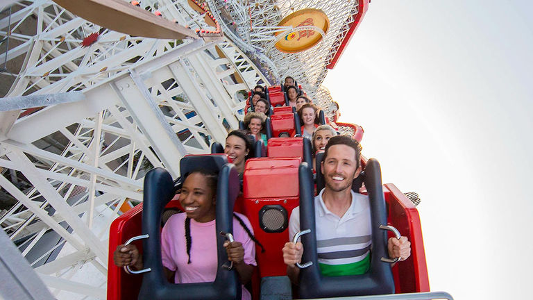The Incredicoaster takes riders on an adventure with the entire Incredibles family.