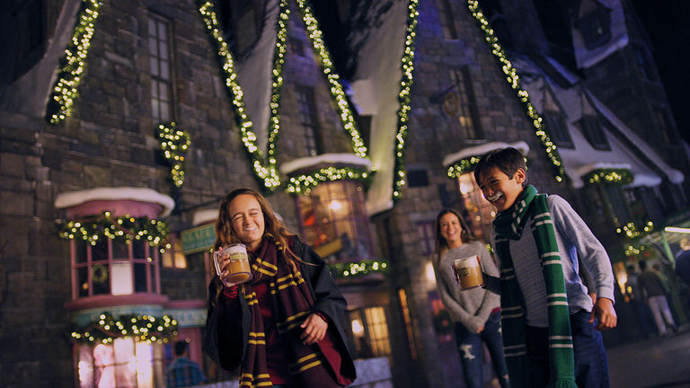 Hot Butterbeer is a favorite treat during Christmas in the Wizarding World.
