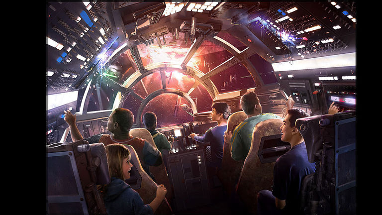 Guests will be at the controls of the Millennium Falcon in a new attraction in Star Wars: Galaxy’s Edge.