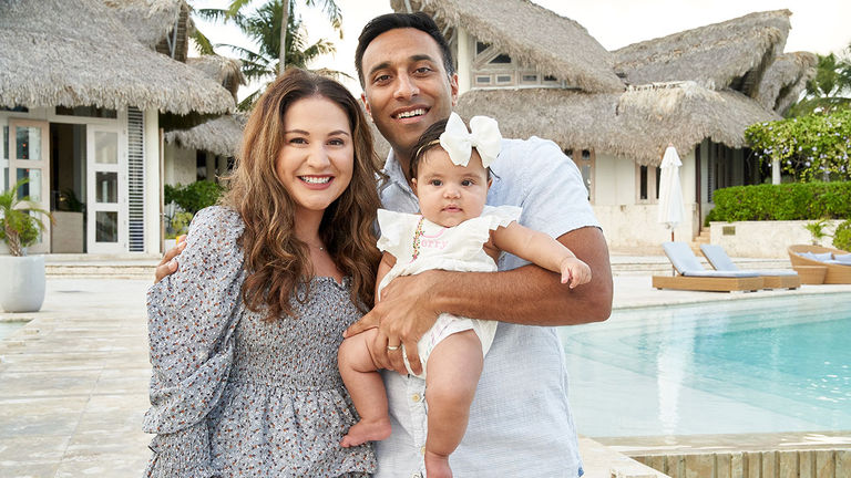 Blaire Kochar, her husband and their baby, Perry, at Eden Rock Cap Cana in the Dominican Republic
