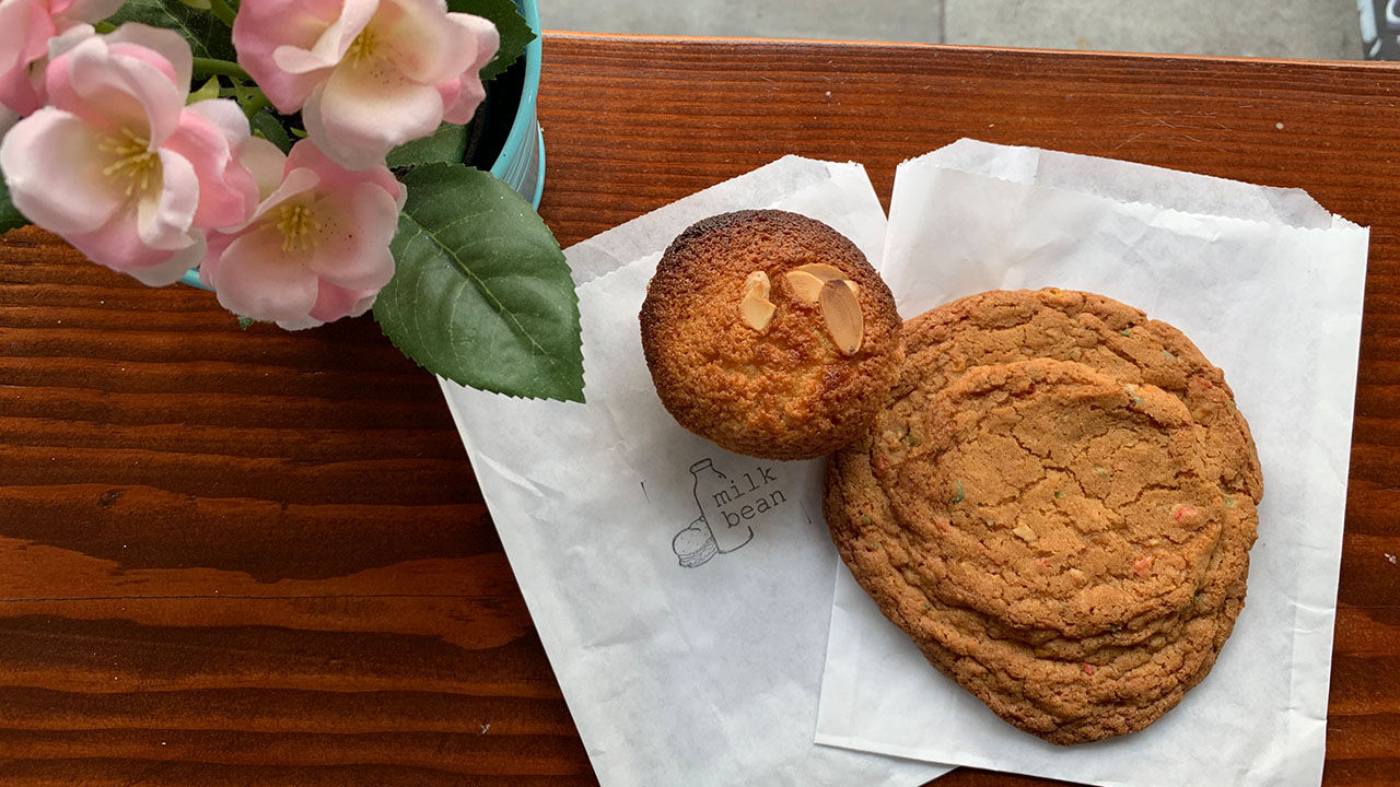 Freshly baked cookies are a must at Milkbean.