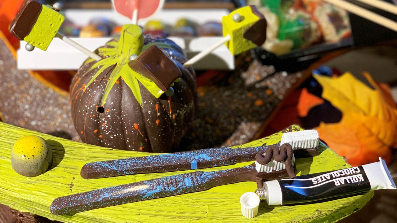 Chris Kollar is a celebrated chocolatier known for creative and unexpected chocolate treats, such as his “Anti-Dental Kit.”