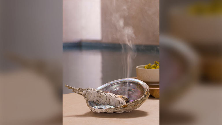 Before each treatment, guests to the spa are smudged with sage for cleansing.