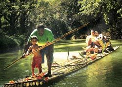 Families can take a scenic raft ride through the lush forest. // © 2010 Island Routes caribbean adventure Tours Families can take a scenic raft ride through the lush forest. // © 2010 Island Routes caribbean adventure Tours