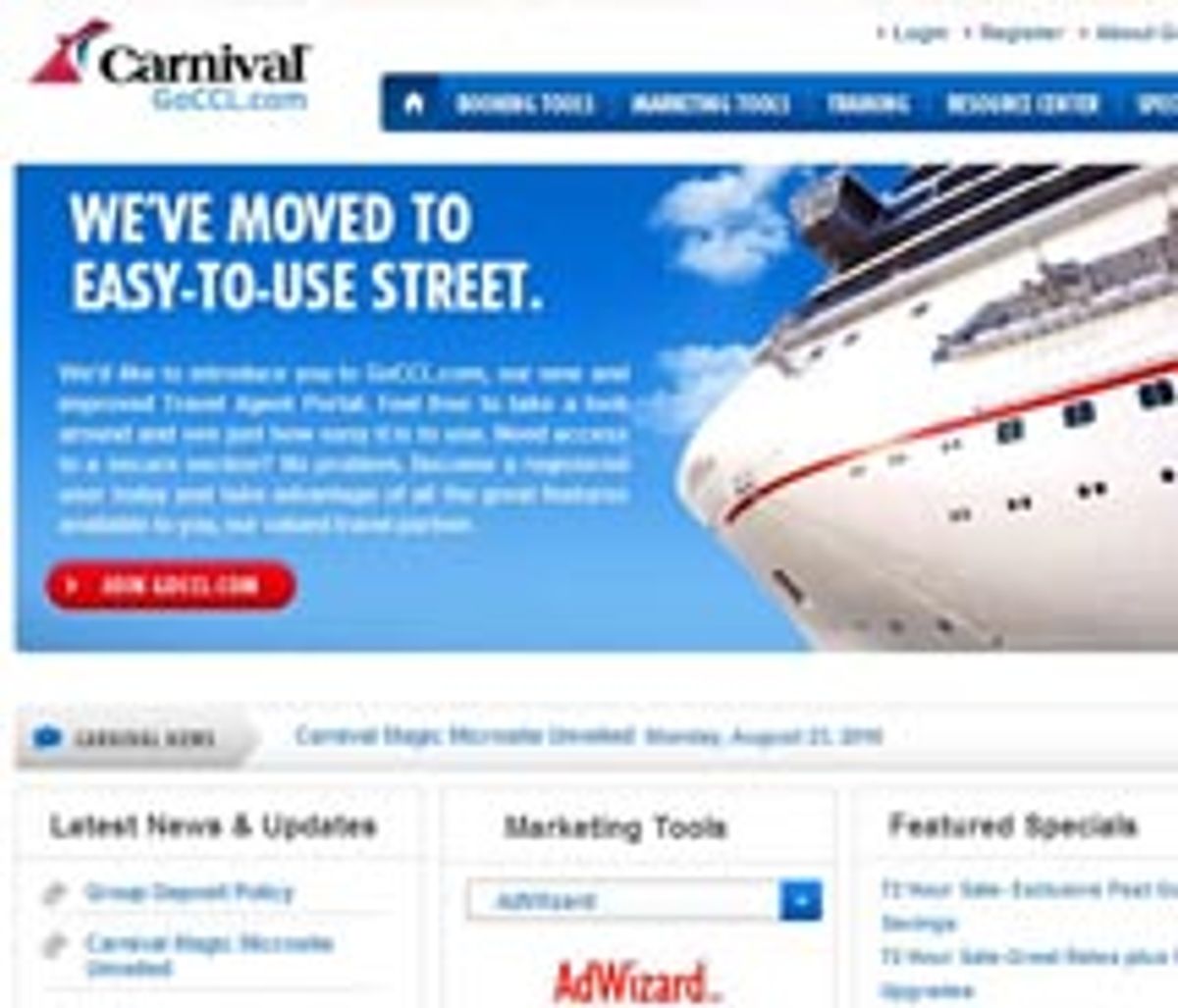 carnival cruise agent site