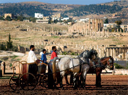 The Roman Army Chariot Experience in Jerash, Jordan, takes visitors back in time. // (c) Mark Edward Harris