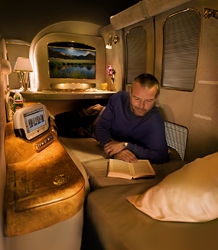 Clients in first class fly in a private suite. // (c) Emirates Airline