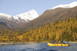 Clients float down one of several rivers during a Hidden Alaska adventure tour. // (c) Christopher Batin