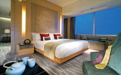 A Corner Suite at The Longemont Shanghai offers amazing views of the city. // (c) The Longemont Hotels