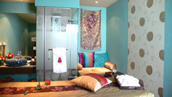 Each room at the spa is themed after a different chakra color. // (c) Spa Rosa