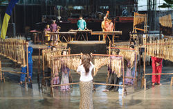 Child musicians play Javanese folk tunes for travelers. // (c) Gary Bowerman