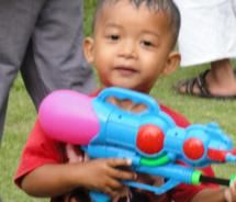 Small children look forward to Songkran all year long. // (c) 2011 Monica Poling