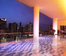 The Quincy pool offers views of the city skyline. // © 2010 Quincy Hotel/Far East Organization