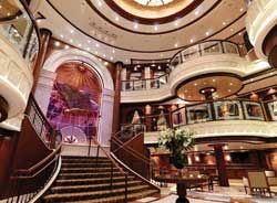The new ship features a spacious atrium, a 6,000-book library and a museum // (c) Cunard