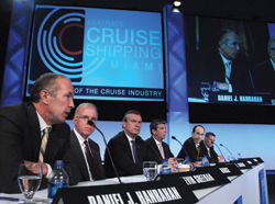 Cruise executives were optimistic about the future, while realistic about the economy. // (c) Andy Newman/CSM